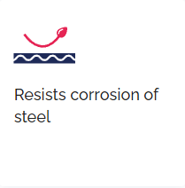 Resists corrosion of steel